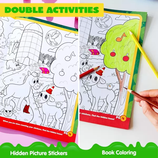 imageJOYIN 3 Pcs Reusable Sticker BookReusable Make a Face Sticker Book Hidden Picture Sticker Book Farm Sticker Board On The Go Travel Toy Activity Pad Reusable Travel Activity Toys for Boys ampamp Girls