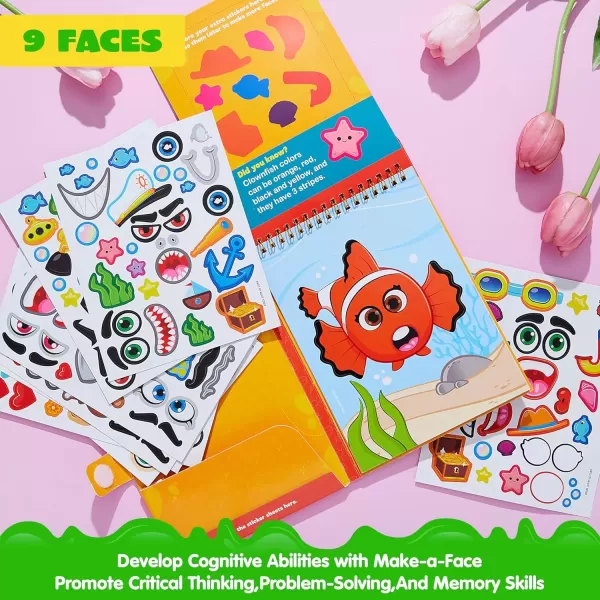 imageJOYIN 3 Pcs Reusable Sticker BookReusable Make a Face Sticker Book Hidden Picture Sticker Book Farm Sticker Board On The Go Travel Toy Activity Pad Reusable Travel Activity Toys for Boys ampamp Girls