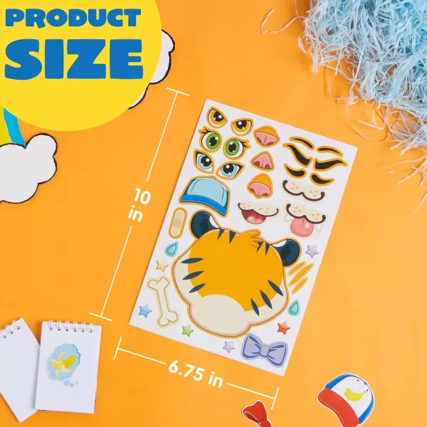 imageJOYIN 90 PCS 98x67 Makeaface Sticker Sheets Make Your Own Animal Mix and Match Sticker Sheets with Safaris Sea and Fantasy Animals Kids Party Favor Supplies Craft