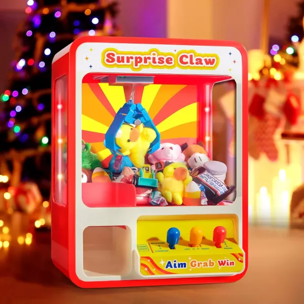 imageJOYIN Claw Machine Arcade Toy with LED Light ampamp Adjustable Sound Rechargable Dispenser Toys Mini Vending Machine for Kids  Perfect Christmas ampamp Birthday Big Gifts for Kids Ages 3