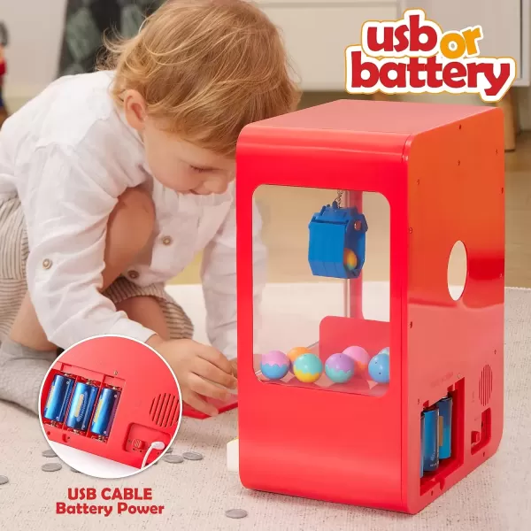 imageJOYIN Claw Machine Arcade Toy with LED Light ampamp Adjustable Sound Rechargable Dispenser Toys Mini Vending Machine for Kids  Perfect Christmas ampamp Birthday Big Gifts for Kids Ages 3