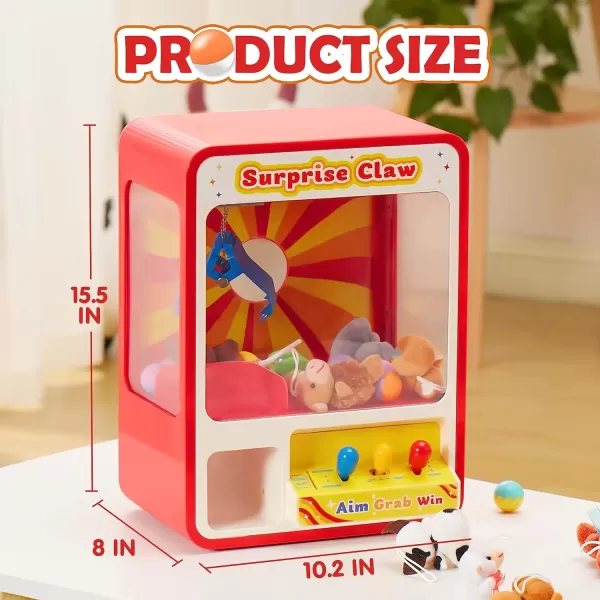 imageJOYIN Claw Machine Arcade Toy with LED Light ampamp Adjustable Sound Rechargable Dispenser Toys Mini Vending Machine for Kids  Perfect Christmas ampamp Birthday Big Gifts for Kids Ages 3
