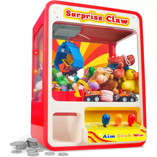 imageJOYIN Claw Machine Arcade Toy with LED Light ampamp Adjustable Sound Rechargable Dispenser Toys Mini Vending Machine for Kids  Perfect Christmas ampamp Birthday Big Gifts for Kids Ages 3