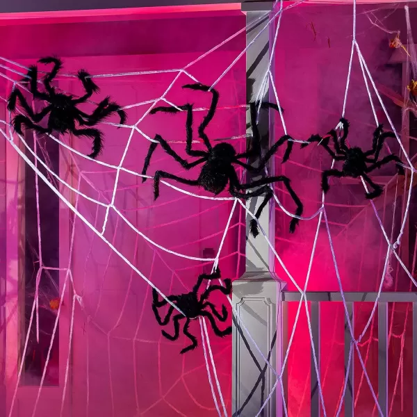 imageJOYIN Halloween Realistic Hairy Spiders Set 4 Pack Halloween Spider Props Scary Spiders with Different Sizes for Halloween Indoor Outdoor House Yard Decorations 47 30 24 24quot