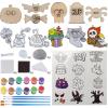 imageJOYIN 52 Pcs Halloween Craft Kid Wooden Magnet Creativity Arts ampamp Crafts Painting Kit DIY Rock Painting Craft Kits for Kids Halloween Party Birthday Parties and Toddler Crafts
