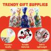 imageJOYIN 144 PCS Christmas Cellophane Bags with Ribbon Candy Cookie Bags for Holiday Treats Christmas Party Favors Supplies Christmas Clear Cello Gift Bags Xmas Goodie Bags