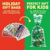 imageJOYIN 144 PCS Christmas Cellophane Bags with Ribbon Candy Cookie Bags for Holiday Treats Christmas Party Favors Supplies Christmas Clear Cello Gift Bags Xmas Goodie Bags