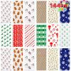 imageJOYIN 144 PCS Christmas Cellophane Bags with Ribbon Candy Cookie Bags for Holiday Treats Christmas Party Favors Supplies Christmas Clear Cello Gift Bags Xmas Goodie Bags