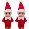 imageJOYIN 2 Pcs Christmas Elf Plush Doll Tiny Soft Plush Toy Doll for Christmas Decor Xmas Gift Xmas Clothing for Elf DollRed
