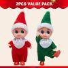imageJOYIN 2 Pcs Christmas Elf Plush Doll Tiny Soft Plush Toy Doll for Christmas Decor Xmas Gift Xmas Clothing for Elf DollRed and Green