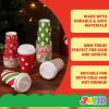 imageJOYIN 24 PCS Christmas Disposable Paper Cups 16 oz Merry Christmas Party Cups With Cup Sleeves and Lids 8 Designs Xmas Coffee Drinking Cups Beverages Tableware Holiday Supplies FavorsSanta