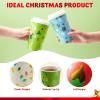 imageJOYIN 24 PCS Christmas Disposable Paper Cups 16 oz Merry Christmas Party Cups With Cup Sleeves and Lids 8 Designs Xmas Coffee Drinking Cups Beverages Tableware Holiday Supplies FavorsLights