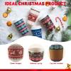 imageJOYIN 24 PCS Christmas Disposable Paper Cups 16 oz Merry Christmas Party Cups With Cup Sleeves and Lids 8 Designs Xmas Coffee Drinking Cups Beverages Tableware Holiday Supplies FavorsVintage