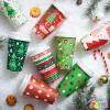 imageJOYIN 24 PCS Christmas Disposable Paper Cups 16 oz Merry Christmas Party Cups With Cup Sleeves and Lids 8 Designs Xmas Coffee Drinking Cups Beverages Tableware Holiday Supplies FavorsBright
