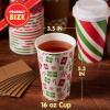 imageJOYIN 24 PCS Christmas Disposable Paper Cups 16 oz Merry Christmas Party Cups With Cup Sleeves and Lids 8 Designs Xmas Coffee Drinking Cups Beverages Tableware Holiday Supplies FavorsSanta