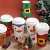 imageJOYIN 24 PCS Christmas Disposable Paper Cups 16 oz Merry Christmas Party Cups With Cup Sleeves and Lids 8 Designs Xmas Coffee Drinking Cups Beverages Tableware Holiday Supplies FavorsCute