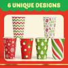 imageJOYIN 24 PCS Christmas Disposable Paper Cups 16 oz Merry Christmas Party Cups With Cup Sleeves and Lids 8 Designs Xmas Coffee Drinking Cups Beverages Tableware Holiday Supplies FavorsSanta