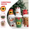 imageJOYIN 24 PCS Christmas Disposable Paper Cups 16 oz Merry Christmas Party Cups With Cup Sleeves and Lids 8 Designs Xmas Coffee Drinking Cups Beverages Tableware Holiday Supplies FavorsCute