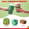 imageJOYIN 24 PCS Christmas Disposable Paper Cups 16 oz Merry Christmas Party Cups With Cup Sleeves and Lids 8 Designs Xmas Coffee Drinking Cups Beverages Tableware Holiday Supplies FavorsBright