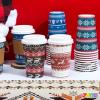 imageJOYIN 24 PCS Christmas Disposable Paper Cups 16 oz Merry Christmas Party Cups With Cup Sleeves and Lids 8 Designs Xmas Coffee Drinking Cups Beverages Tableware Holiday Supplies FavorsVintage