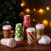 imageJOYIN 24 PCS Christmas Disposable Paper Cups 16 oz Merry Christmas Party Cups With Cup Sleeves and Lids 8 Designs Xmas Coffee Drinking Cups Beverages Tableware Holiday Supplies FavorsSanta