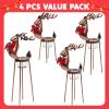 imageJOYIN 4 PCS Christmas Reindeer Tea Light Candle Holders Thanksgiving Day Metal Iron Standing Christmas Decorations Christmas Table Decorations Centerpieces for Party Dining