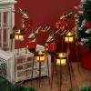 imageJOYIN 4 PCS Christmas Reindeer Tea Light Candle Holders Thanksgiving Day Metal Iron Standing Christmas Decorations Christmas Table Decorations Centerpieces for Party Dining