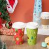 imageJOYIN 72 PCS Christmas Disposable Party Paper Cups 16 oz Merry Christmas Coffee Cups With Cup Sleeves and Lids 6 Designs Xmas Tea Drinking Cups Beverages Tableware Holiday Supplies FavorsLights