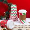 imageJOYIN 72 PCS Christmas Disposable Party Paper Cups 16 oz Merry Christmas Coffee Cups With Cup Sleeves and Lids 6 Designs Xmas Tea Drinking Cups Beverages Tableware Holiday Supplies FavorsSanta