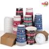 imageJOYIN 72 PCS Christmas Disposable Party Paper Cups 16 oz Merry Christmas Coffee Cups With Cup Sleeves and Lids 6 Designs Xmas Tea Drinking Cups Beverages Tableware Holiday Supplies FavorsVintage