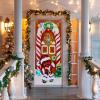 imageJoiedomi Christmas Ginger Bread House Window Door Cover Holiday House Decoration 72X30 Inches