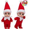 imageJOYIN 2 Pcs Christmas Elf Plush Doll Tiny Soft Plush Toy Doll for Christmas Decor Xmas Gift Xmas Clothing for Elf DollRed