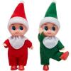 imageJOYIN 2 Pcs Christmas Elf Plush Doll Tiny Soft Plush Toy Doll for Christmas Decor Xmas Gift Xmas Clothing for Elf DollRed and Green
