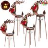 imageJOYIN 4 PCS Christmas Reindeer Tea Light Candle Holders Thanksgiving Day Metal Iron Standing Christmas Decorations Christmas Table Decorations Centerpieces for Party Dining