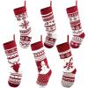 imageJOYIN 6 Pack 18quot Knit Christmas Stockings Large Rustic Yarn Xmas Stockings for Family Holiday Decorations