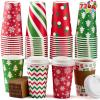 imageJOYIN 72 PCS Christmas Disposable Party Paper Cups 16 oz Merry Christmas Coffee Cups With Cup Sleeves and Lids 6 Designs Xmas Tea Drinking Cups Beverages Tableware Holiday Supplies FavorsSanta
