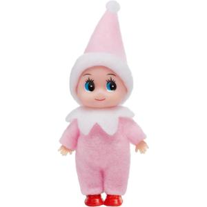 imageJOYIN Christmas Red Tiny Elf Doll Soft Plush Toy Doll for Christmas Decor Xmas Gift Xmas Clothing for Elf DollPink