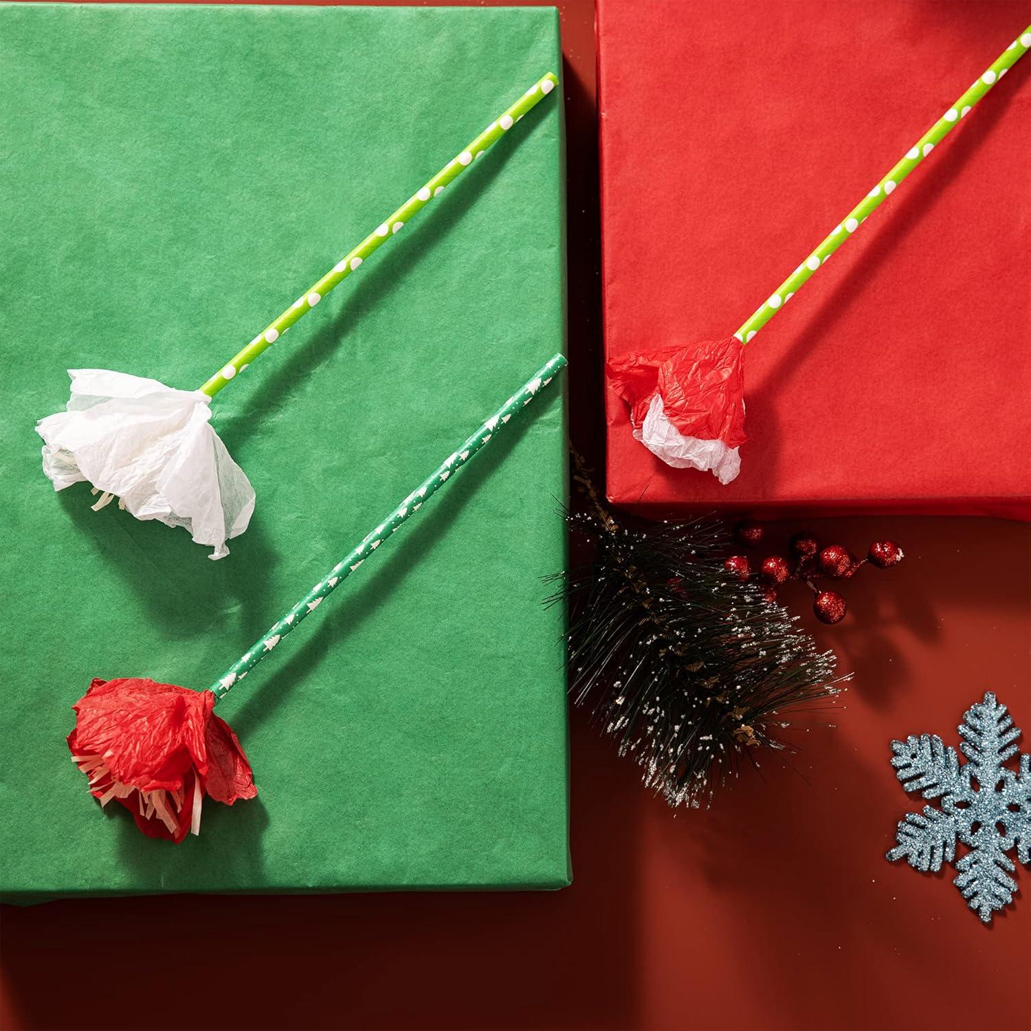 imageJOYIN 180 Sheets 20quot x 20quot Christmas Tissue Paper Assortment Red Green ampamp White 60 Sheets per Color Easy and Fast Gift Wrapping Accessory for Presents and Wine Bottles