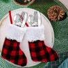 imageJOYIN 12 Pack 5 Mini Christmas StockingRed Black Plaid Xmas Stockings for Christmas Tree Decoration Party Favors and Holiday Season SuppliesRed and Black