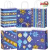 imageJOYIN 24 Christmas Kraft Gift Bags for Holiday Paper Gift Bags Christmas Goody Bags Xmas Gift Bags Classrooms and Party Favors 9 x 73 x 33Blue