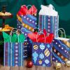 imageJOYIN 24 Christmas Kraft Gift Bags for Holiday Paper Gift Bags Christmas Goody Bags Xmas Gift Bags Classrooms and Party Favors 9 x 73 x 33Blue