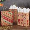 imageJOYIN 24 Christmas Kraft Gift Bags for Holiday Paper Gift Bags Christmas Goody Bags Xmas Gift Bags Classrooms and Party Favors 9 x 73 x 33Brown