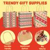 imageJOYIN 24 Christmas Kraft Gift Bags for Holiday Paper Gift Bags Christmas Goody Bags Xmas Gift Bags Classrooms and Party Favors 9 x 73 x 33Brown