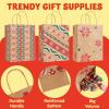 imageJOYIN 24 Christmas Kraft Gift Bags for Holiday Paper Gift Bags Christmas Goody Bags Xmas Gift Bags Classrooms and Party Favors 9 x 73 x 33Brown