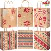 imageJOYIN 24 Christmas Kraft Gift Bags for Holiday Paper Gift Bags Christmas Goody Bags Xmas Gift Bags Classrooms and Party Favors 9 x 73 x 33Brown