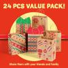 imageJOYIN 24 Christmas Kraft Gift Bags for Holiday Paper Gift Bags Christmas Goody Bags Xmas Gift Bags Classrooms and Party Favors 9 x 73 x 33Brown