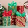 imageJOYIN 24 Christmas Kraft Gift Bags for Holiday Paper Gift Bags Christmas Goody Bags Xmas Gift Bags Classrooms and Party Favors 9 x 73 x 33Red Green