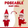 imageJOYIN 3PCS Christmas Red Tiny Elf Doll Soft Plush Toy Doll for Christmas Decor Xmas Gift Xmas Elf Doll Clothing Elf Doll