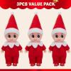imageJOYIN 3PCS Christmas Red Tiny Elf Doll Soft Plush Toy Doll for Christmas Decor Xmas Gift Xmas Elf Doll Clothing Elf Doll