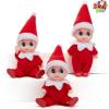 imageJOYIN 3PCS Christmas Red Tiny Elf Doll Soft Plush Toy Doll for Christmas Decor Xmas Gift Xmas Elf Doll Clothing Elf Doll